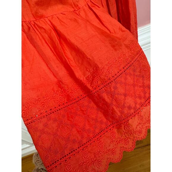 Vanessa Bruno Coral Embroidered Maxi Dress Size 34/XS - Picture 4 of 7